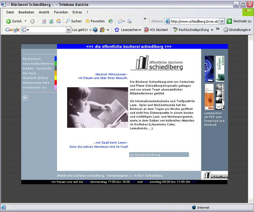 erster Webauftritt